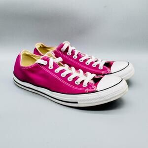 Converse Shoes Mens 10 Pink Canvas Chuck Taylor All Star Low Casual Sneakers